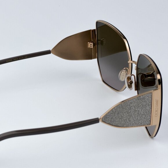 Jimmy Choo Women Gold Mud Brown Butterfly BRAND NEW SUnglasses RIVER/S 0763 - Picture 10 of 11